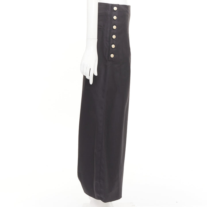 CHANEL Karl Lagerfeld Side Button High Waist Balloon Cropped cotton pants FR38 M