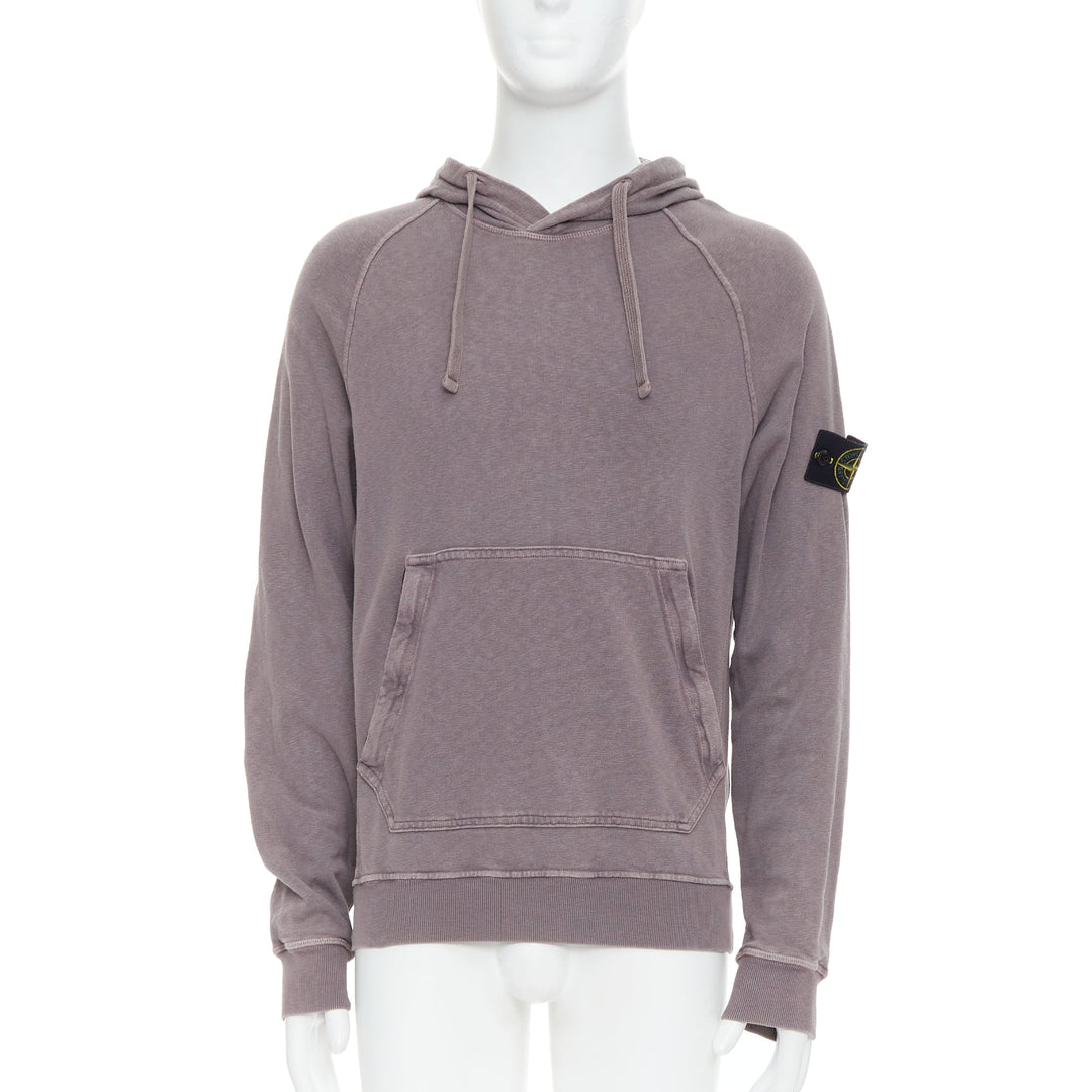 Male mannequin wearing Stone Island Purple Cotton Men Hoodies in Size  M | Available at JHROP