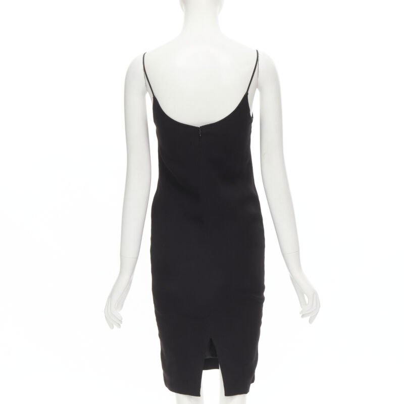 DOLCE GABBANA Vintage black acetate viscose minimal slip dress IT42 M