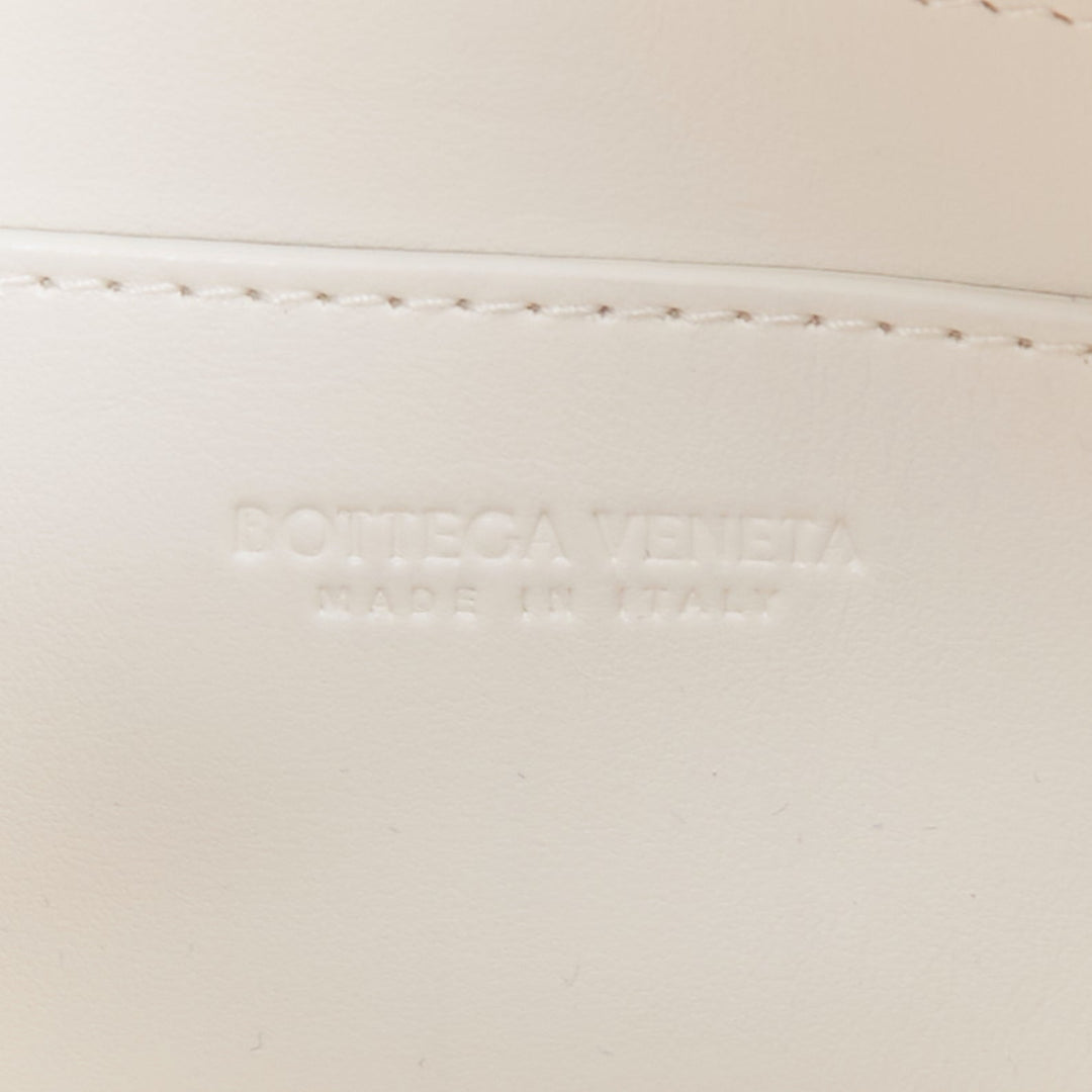BOTTEGA VENETA Mini Cassette white lambskin Maxi Intrecciato crossbody bag