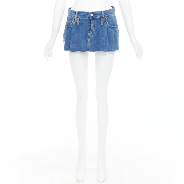 DODO BAR OR Lennon Mini Skirt blue pleated front brown tag short skirt IT34 S
