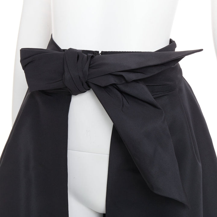 ALEXANDRE VAUTHIER COUTURE Runway black structured duchess satin train skirt