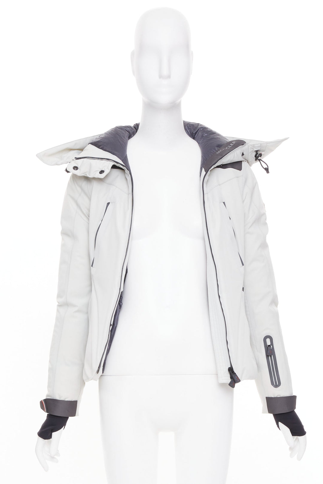 MONCLER GRENOBLE Reidberger Giubbotto grey down puffer ski jacket Sz 0 XS