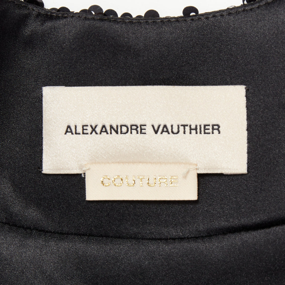 ALEXANDRE VAUTHIER COUTURE SS2025 Runway black sequinned tulle puff bubble dress