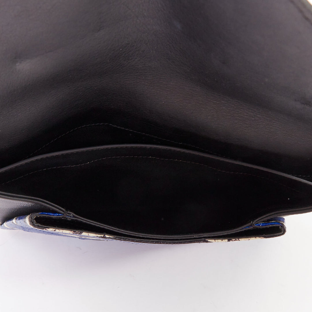 GIVENCHY Antigona Envelope blue striped elaphe scaled leather flap clutch bag