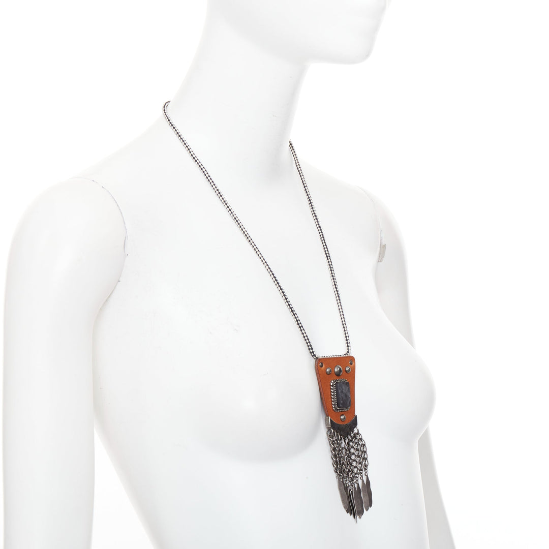 SAINT LAURENT Hedi Slimane 2015 Runway Psych Rock Bohemian Stone necklace