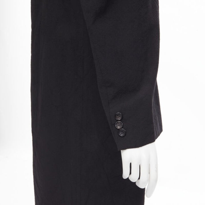 vintage JUNYA WATANABE 1994 black wool shoulder padded layered coat dress S