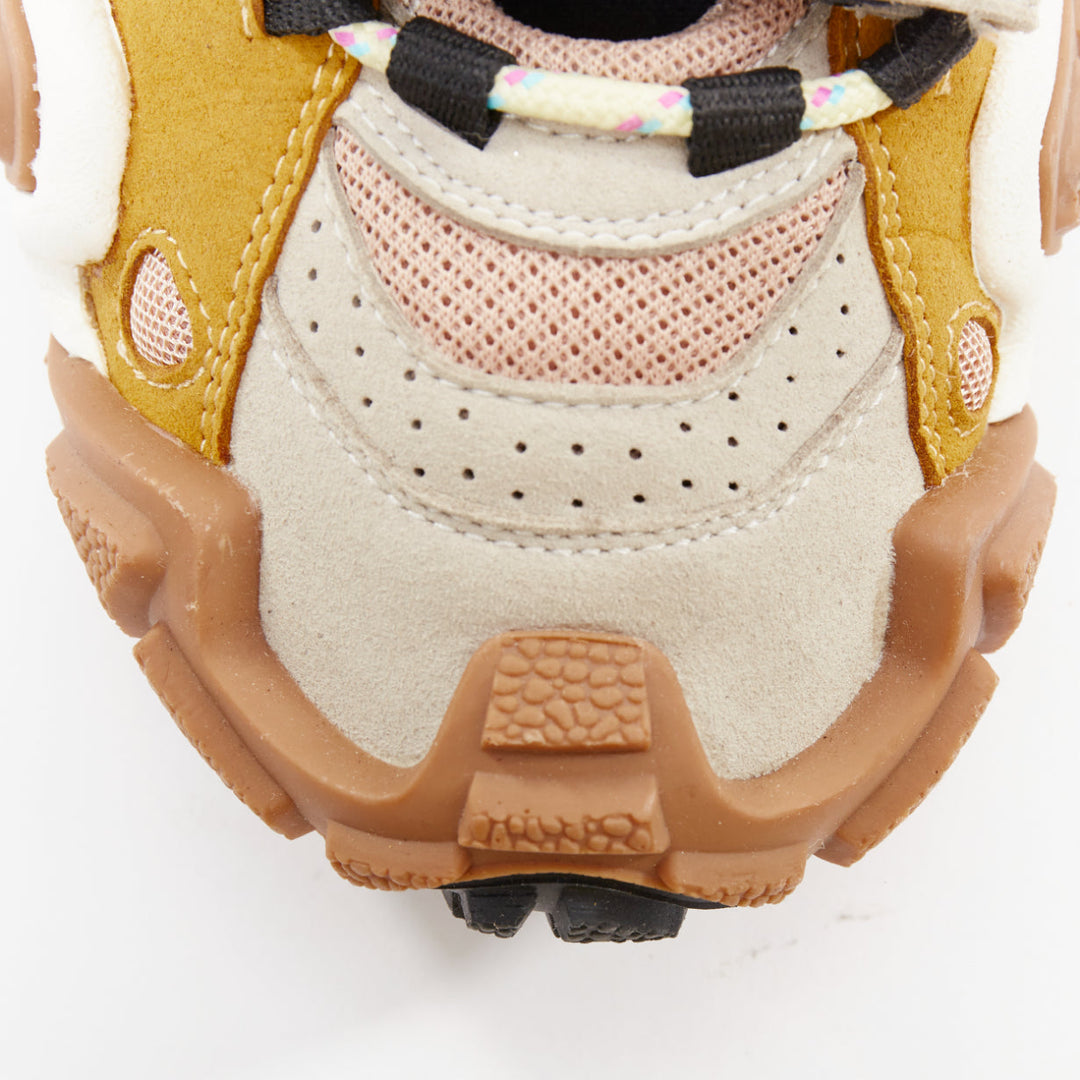 ACNE STUDIOS Bolzter Bryz yellow brown grey suede dad chunky sneakers EU38