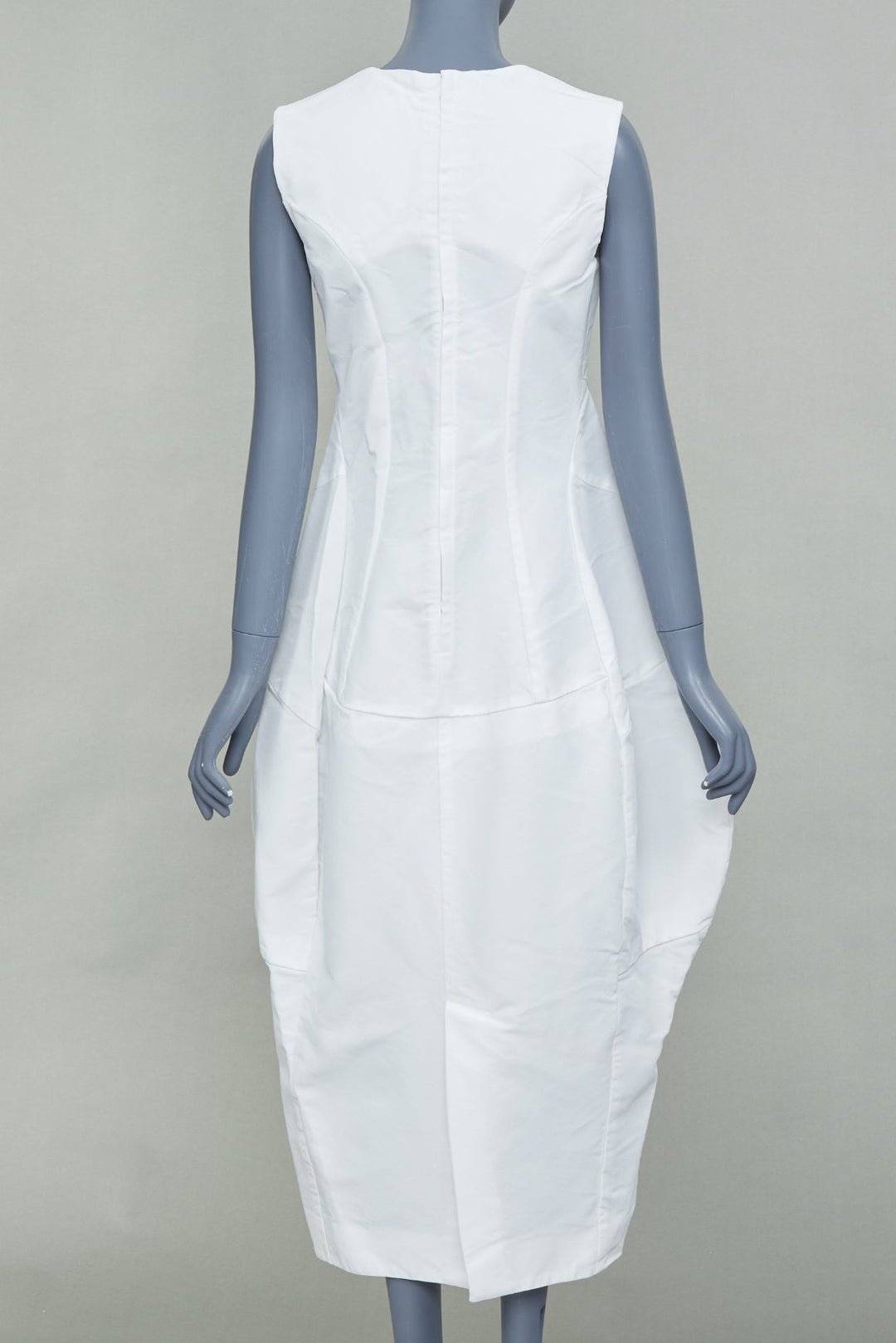 COMME DES GARCONS 2018 white architectural panel balloon bulbous panel dress XS