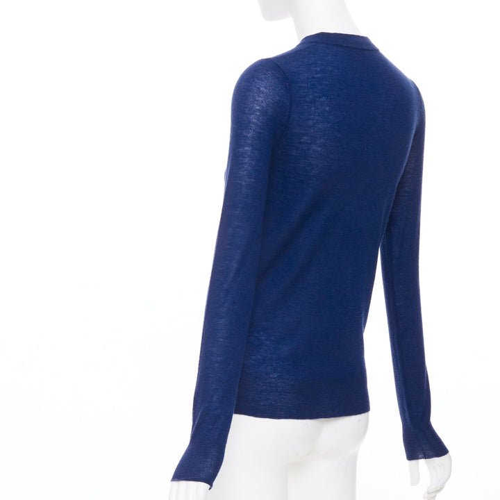 JOSEPH 100% cashmere dark blue crew neck long sleeve sweater S