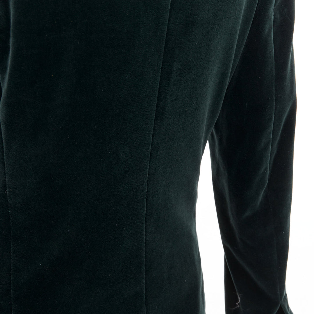 HAIDER ACKERMANN dark green velvet shawl lapel single button blazer FR44 XS