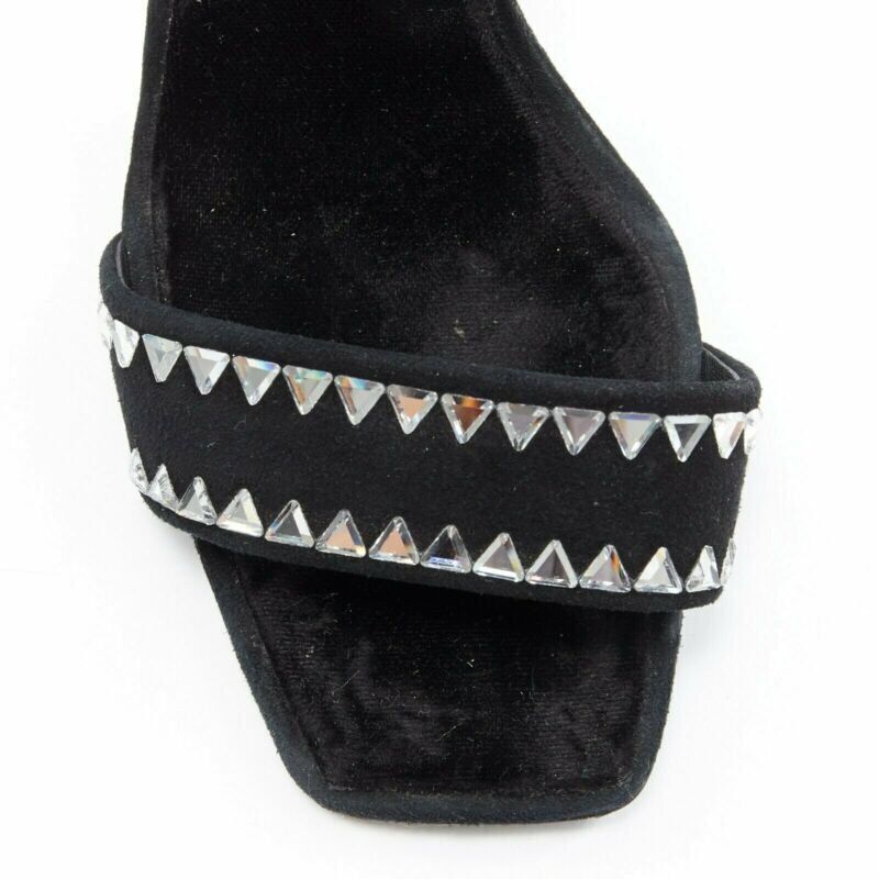 GIUSEPPE ZANOTTI 2017 black geometric crystal embellished sandal EU39