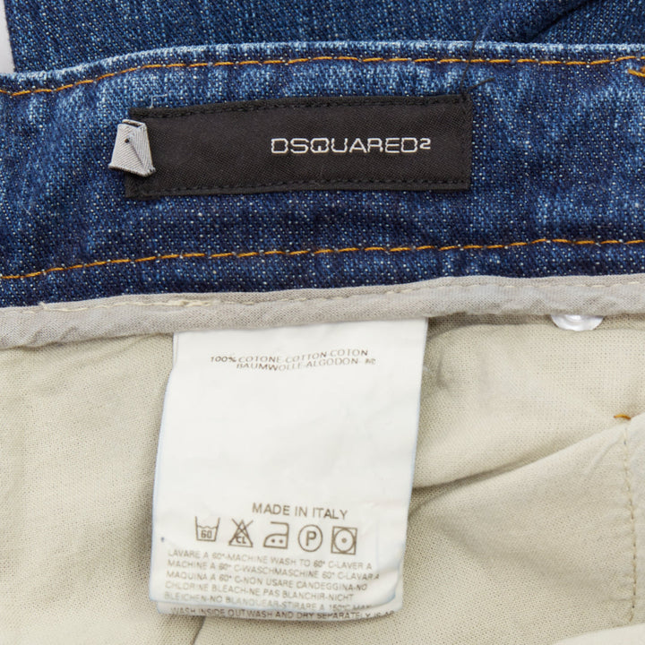 DSQUARED2 2004 Runway Chip Chip washed denim patch reworked bootcut jeans IT44 L