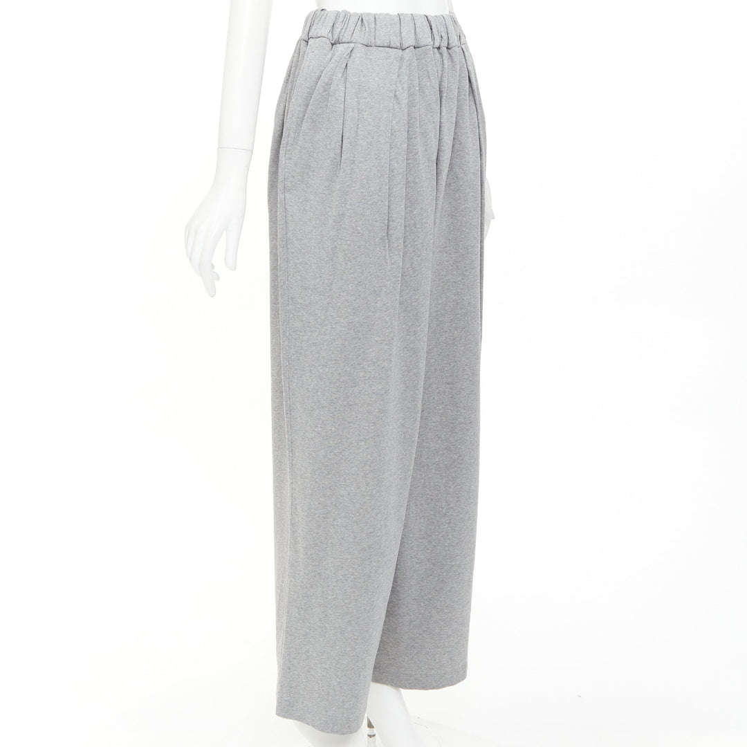LOEWE Paula's Ibiza grey cotton anagram embroidered balloon cropped pants XS