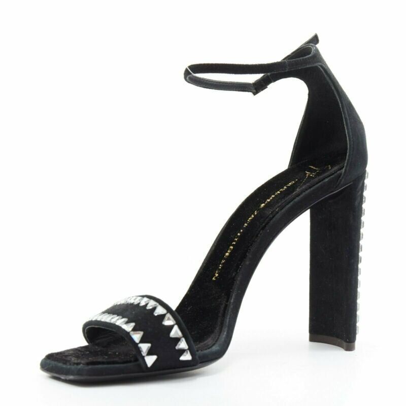 GIUSEPPE ZANOTTI 2017 black geometric crystal embellished sandal EU39