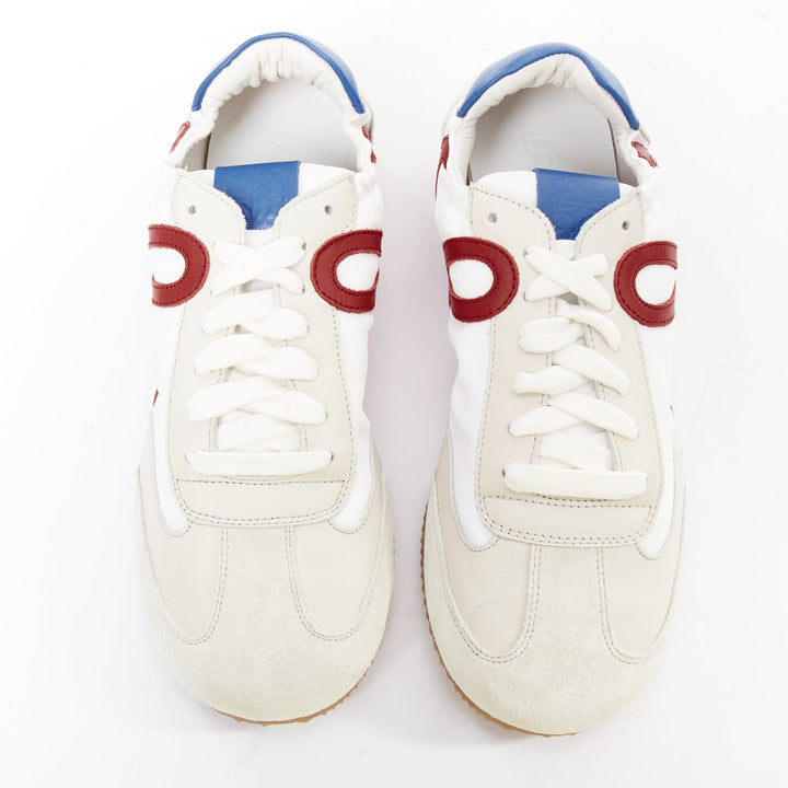 LOEWE Ballet Runner 2.0 red blue leather gumsole tennis flat sneakers EU38
