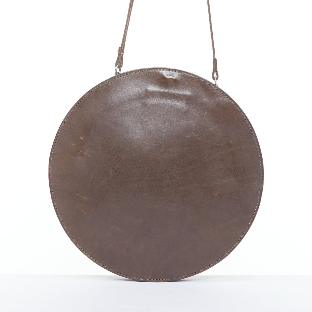 MAISON MARGIELA Vintage brown circular kisslock crossbody bag