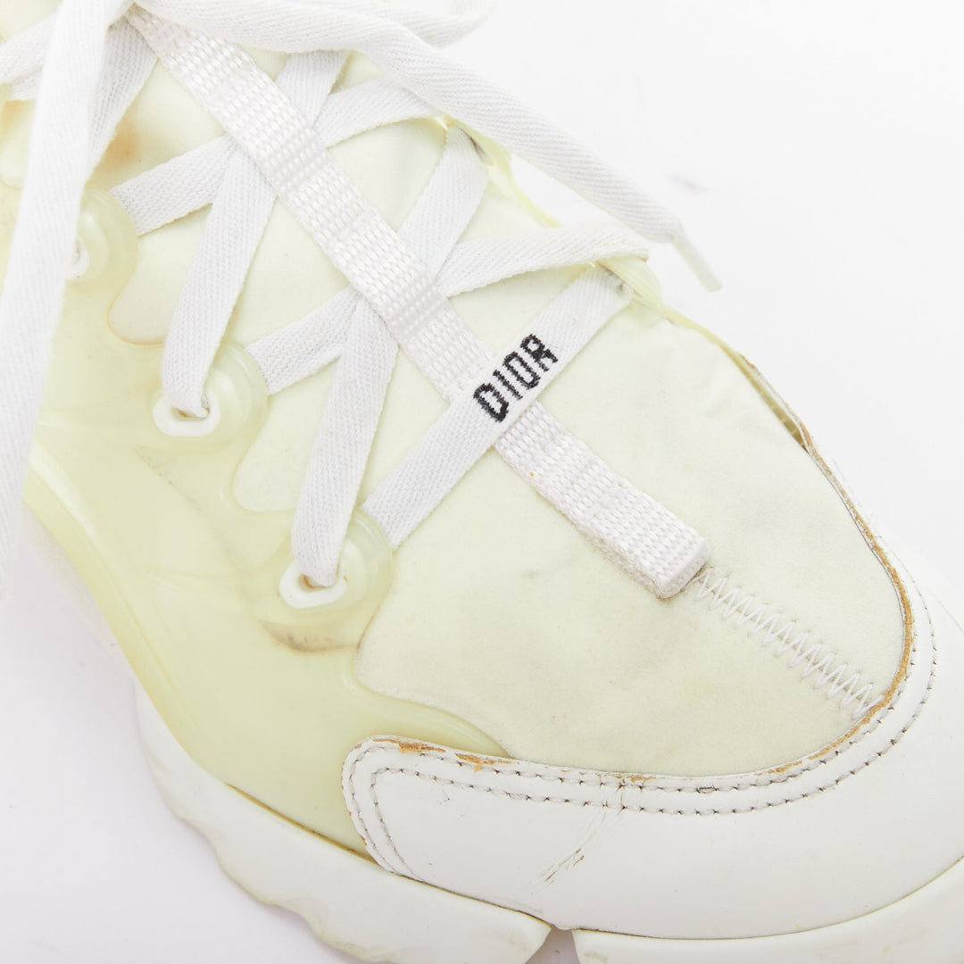 CHRISTIAN DIOR D-Connect white cream rubber layer sneakers EU38