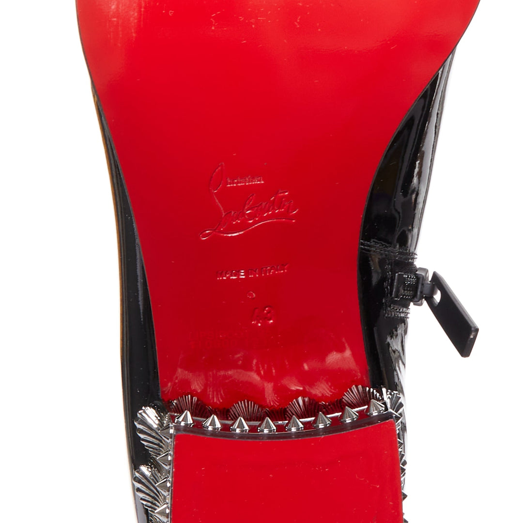 CHRISTIAN LOUBOUTIN Lipsiboot 35 black patent silver Egyptian Column boots EU43