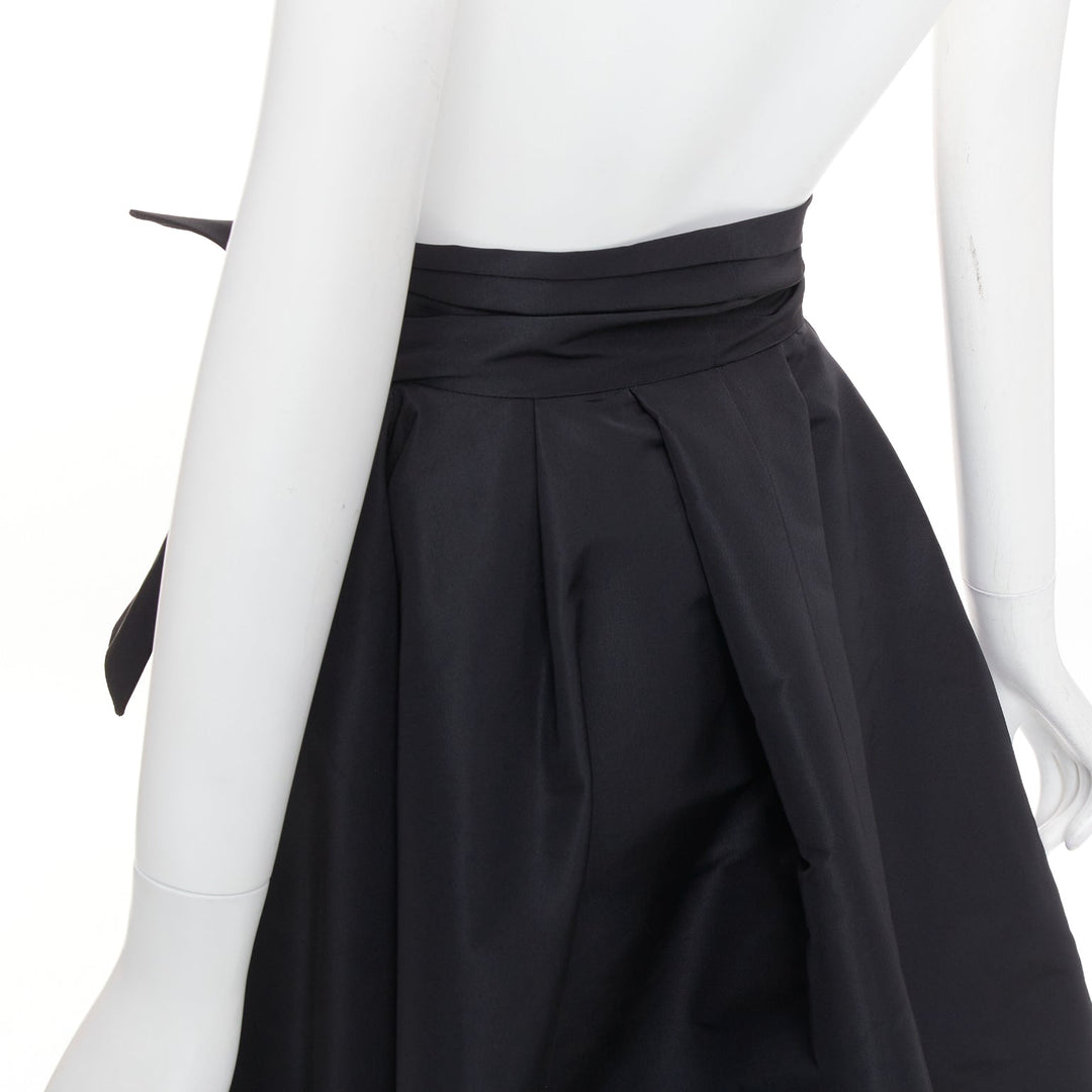 ALEXANDRE VAUTHIER COUTURE Runway black structured duchess satin train skirt