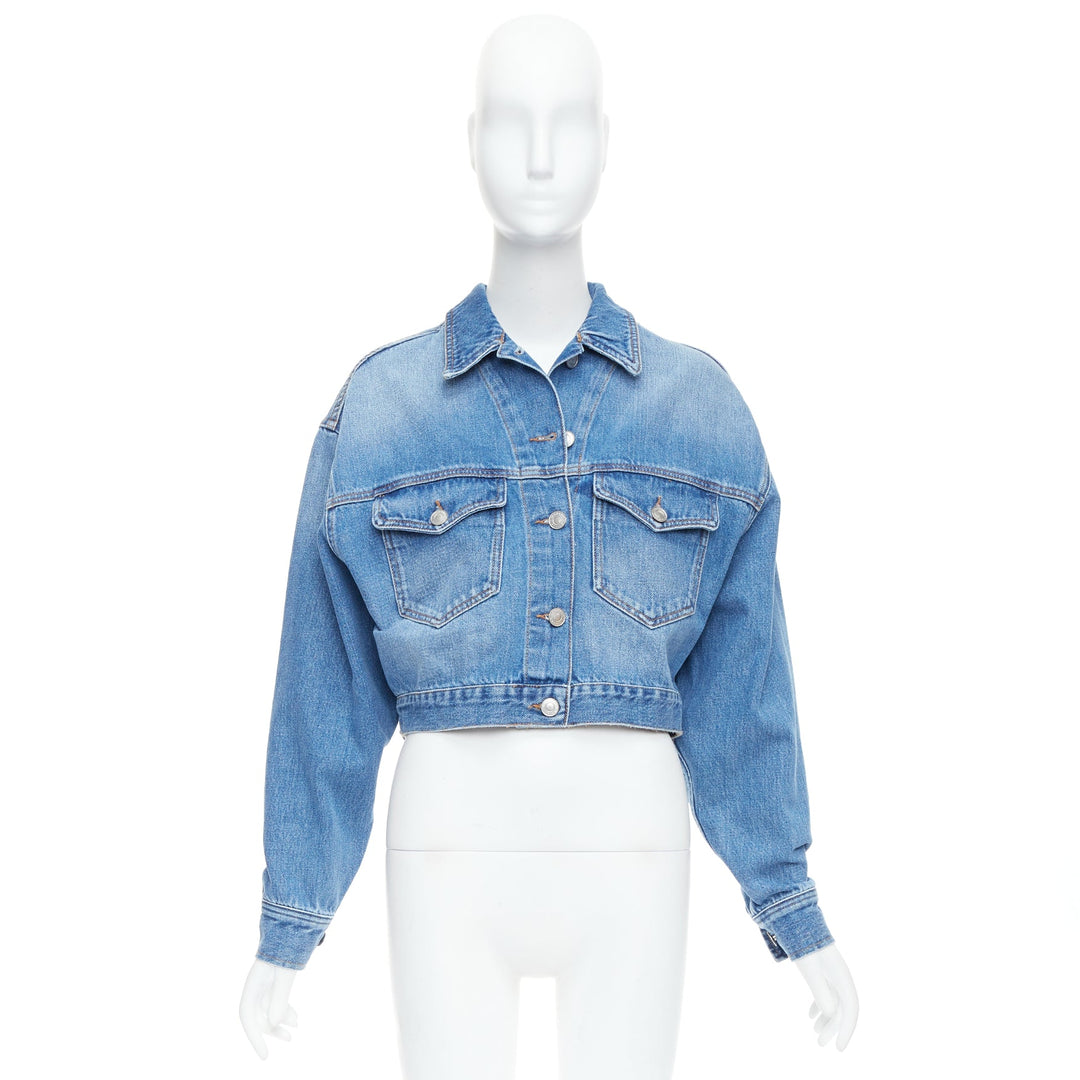 ISABEL MARANT ETOILE Tadia blue denim boxy cropped jacket FR36 S