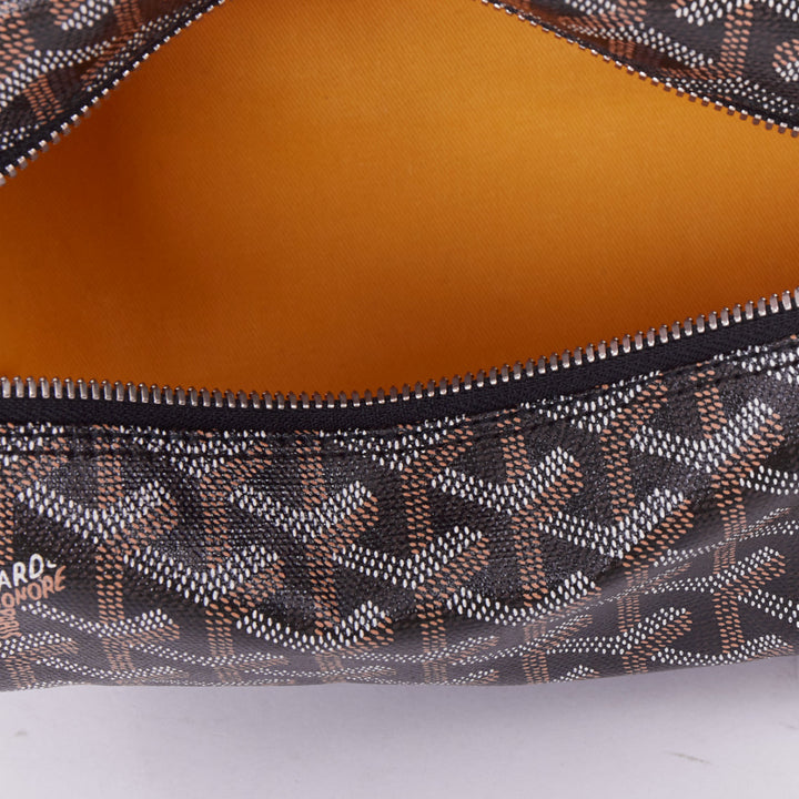 GOYARD Boeing 25 navy blue Goyardine canvas silver hardware toiletry pouch bag