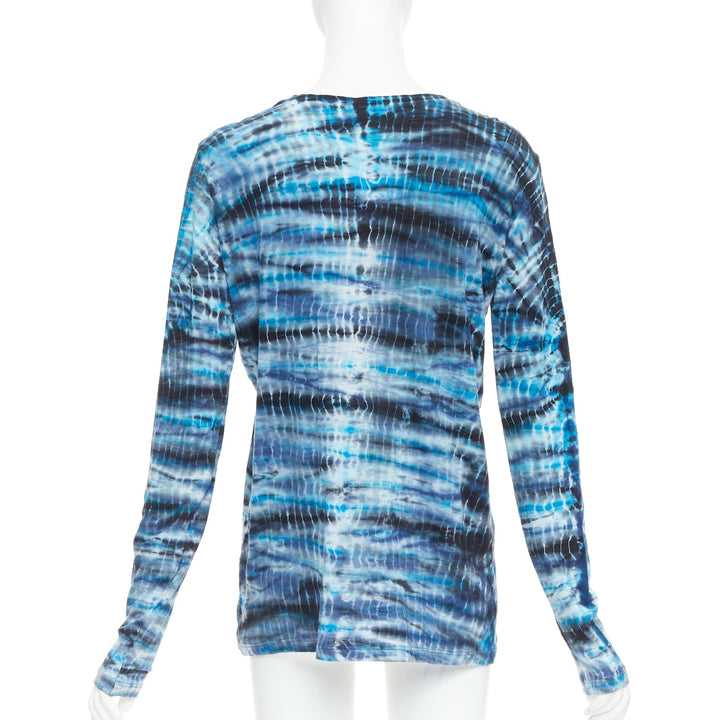 PROENZA SCHOULER Signature blue tie dye cotton long sleeve crew top M