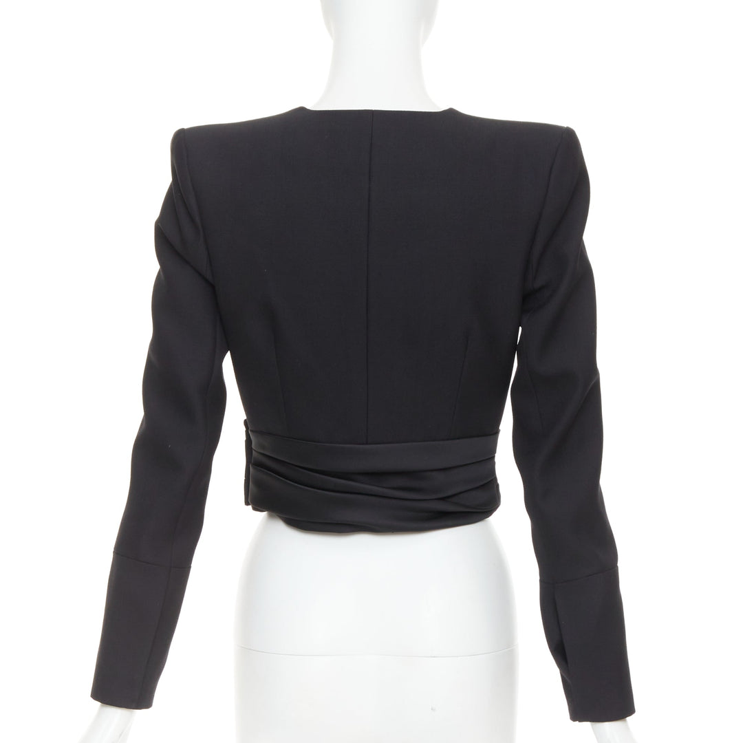 ALEXANDRE VAUTHIER COUTURE AW2020 Runway black open cummerband cropped jacket