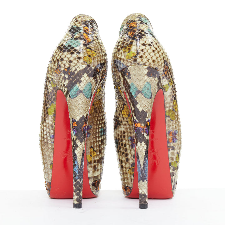 CHRISTIAN LOUBOUTIN Highness 160 butterfly leather platform peep heels EU36