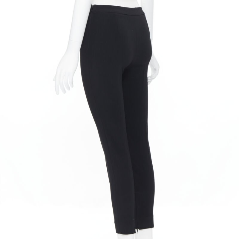 GIAMBATTISTA VALLI black viscose wool blend zipped hem slim trousers XXS 26"