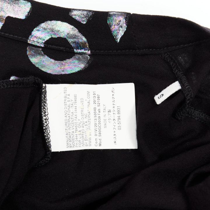 MARTIN MARGIELA MM6 AIDS silver holographic black tunic tshirt top