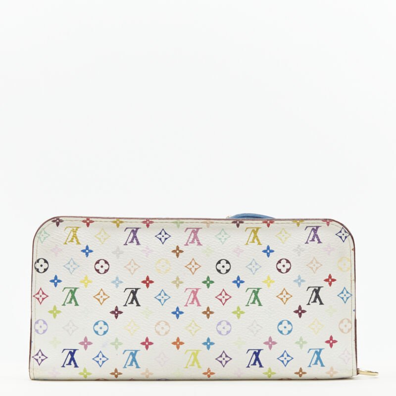 LOUIS VUITTON 2003 Takashi Murakami white multicolour monogram Ansoritto wallet