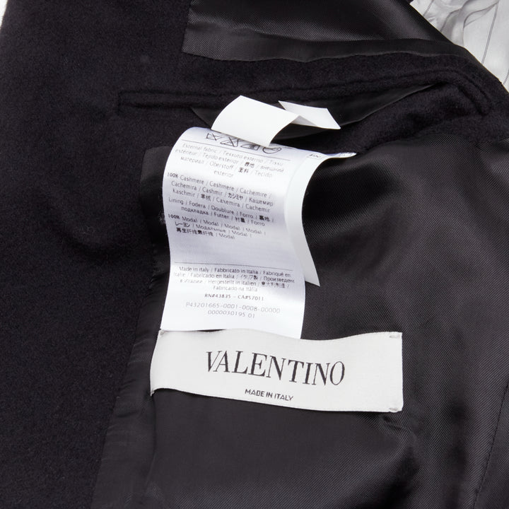 VALENTINO black 100% cashmere modal lined casual blazer jacket EU48 M