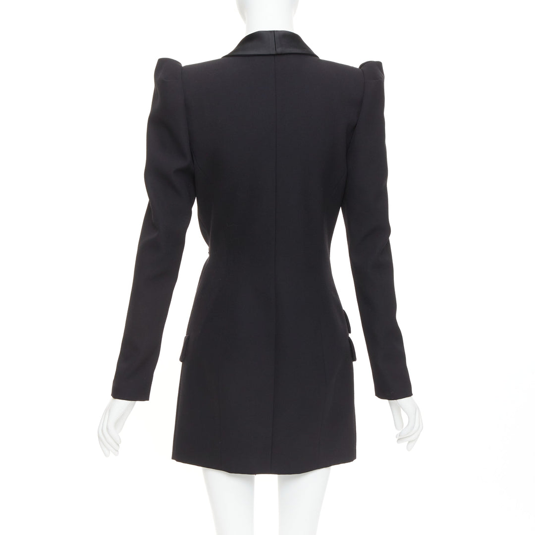 ALEXANDRE VAUTHIER COUTURE S2018 Runway black pagoda shoulder blazer dress FR36