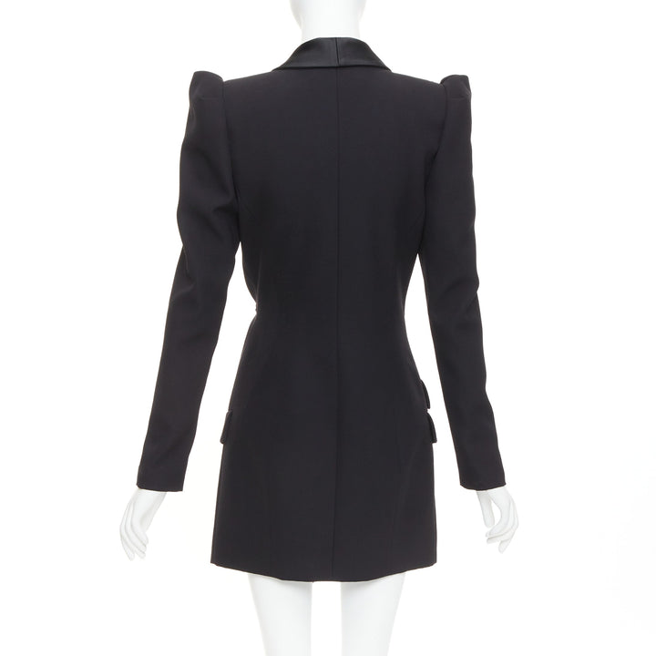 ALEXANDRE VAUTHIER COUTURE S2018 Runway black pagoda shoulder blazer dress FR36
