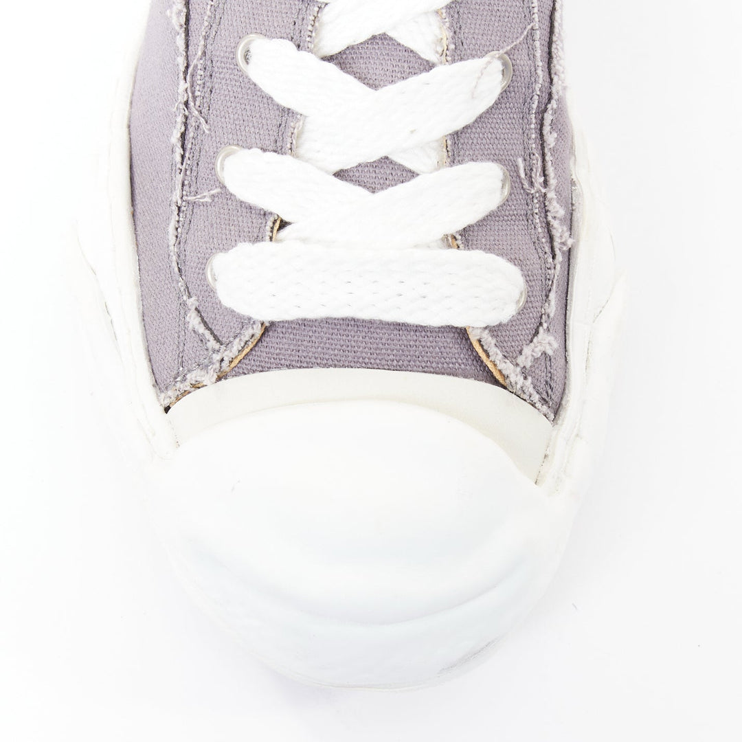 MIHARA YASUHIRO Hank grey canvas OG sole distressed low top sneakers