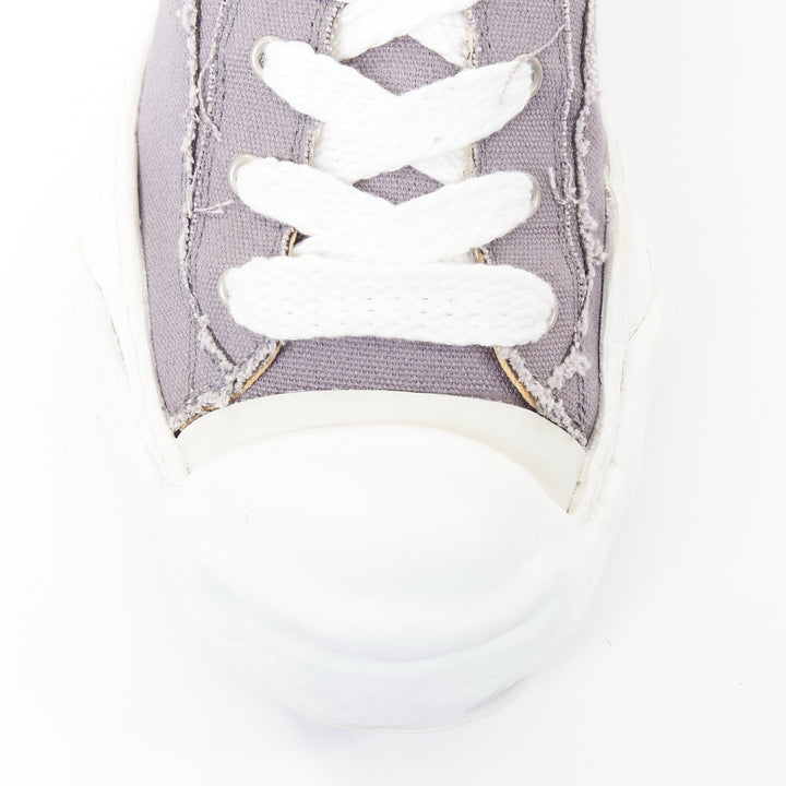MIHARA YASUHIRO Hank grey canvas OG sole distressed low top sneakers