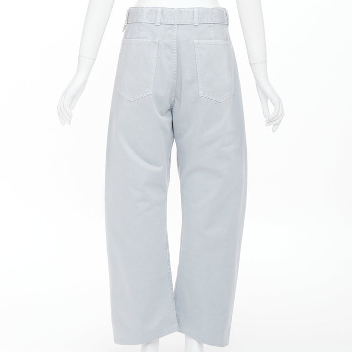 LEMAIRE 2025 light blue washed cotton utility high waist belt balloon pants XS