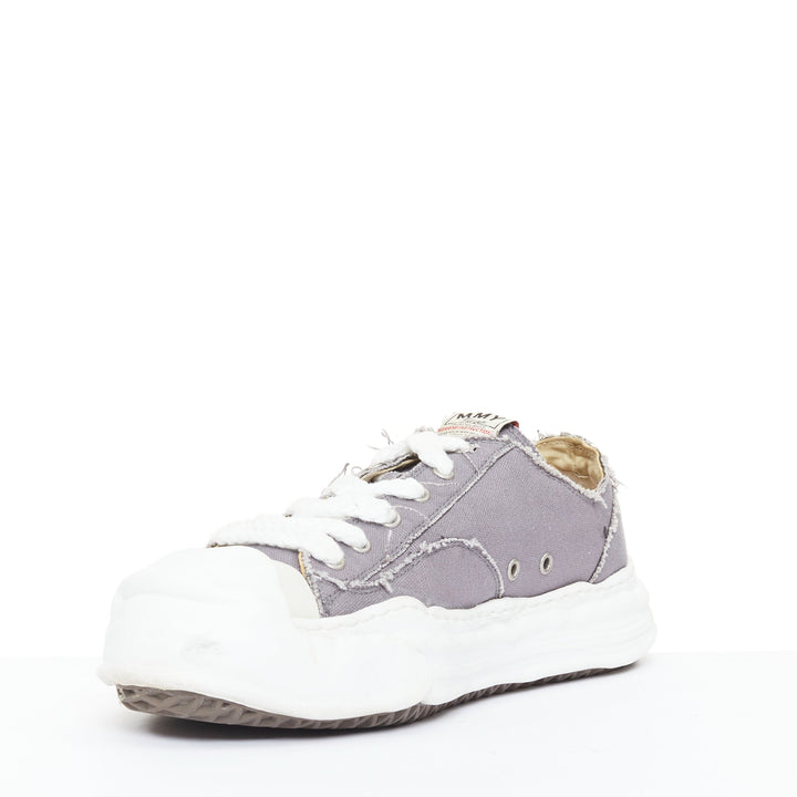 MIHARA YASUHIRO Hank grey canvas OG sole distressed low top sneakers