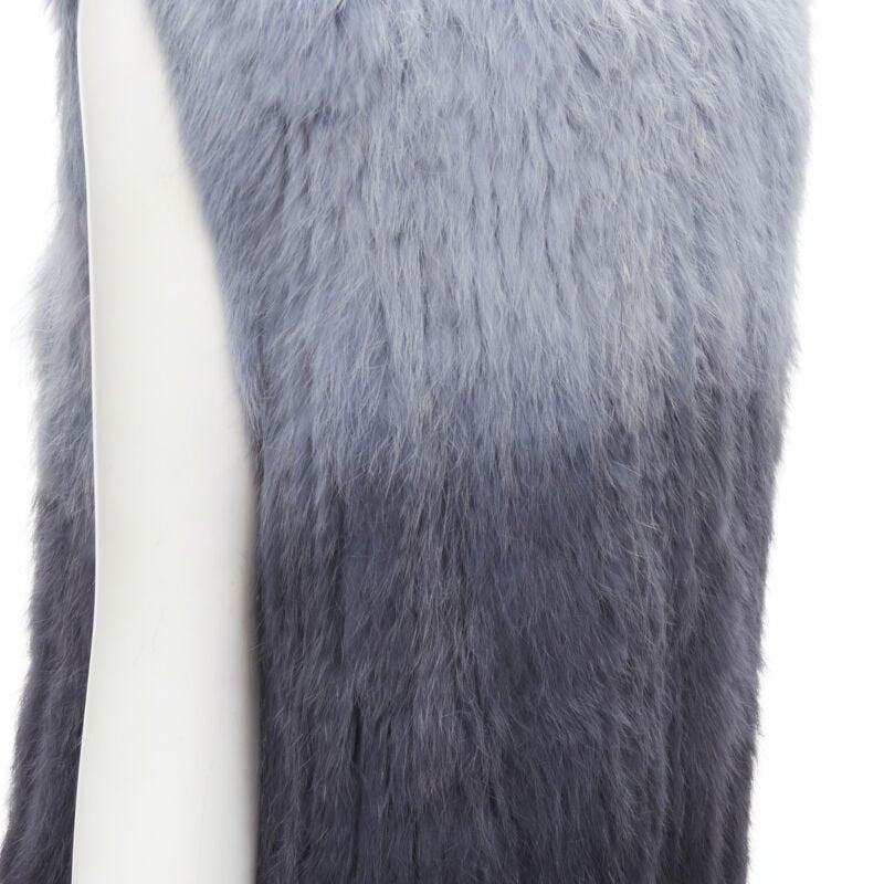 THEORY rabbit fur gradient blue fur vest jacket S