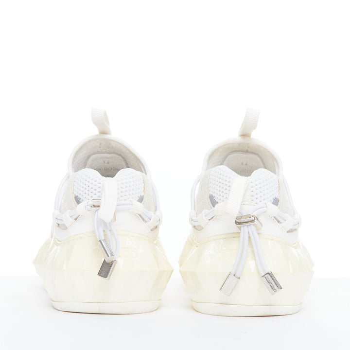 JIMMY CHOO Diamond Trail white faceted chunky sole sneakers EU36