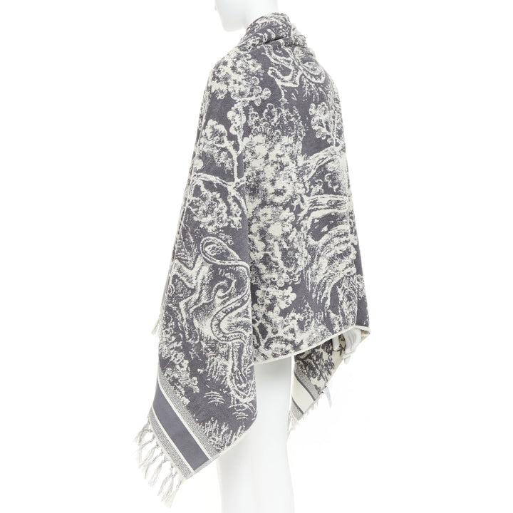 CHRISTIAN DIOR Toile de Jouy ivory grey reverse cotton big beach towel