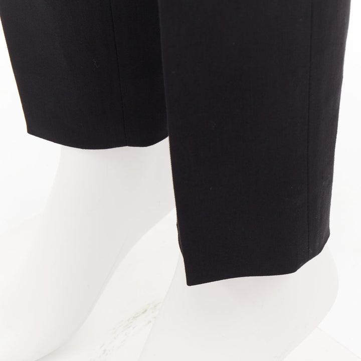 OLD CELINE Phoebe Philo black high waisted pockets minimal cropped trousers FR34