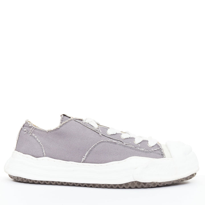 MIHARA YASUHIRO Hank grey canvas OG sole distressed low top sneakers