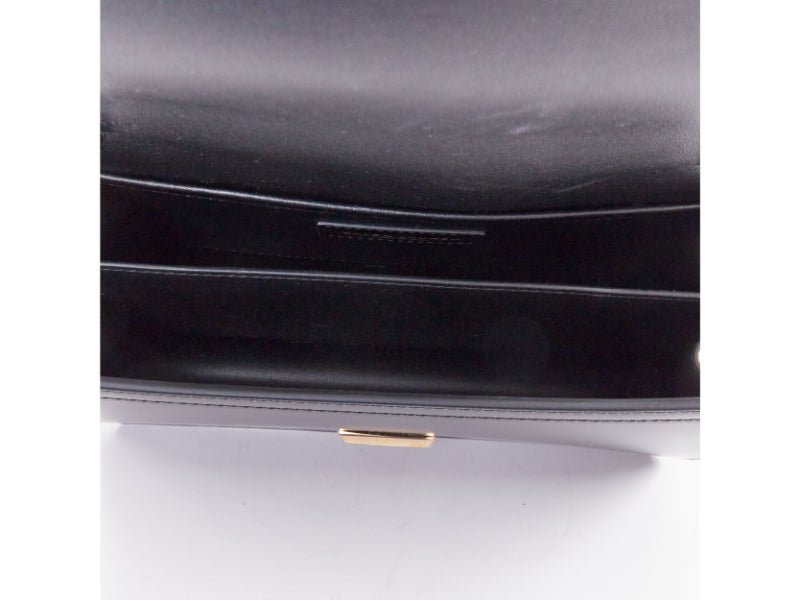 RALPH LAUREN Collection RL 888 black calfskin gold RL crossbody satchel bag