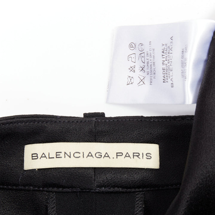 BALENCIAGA 2007 black white striped panelled bicycle inspired pants FR36 S