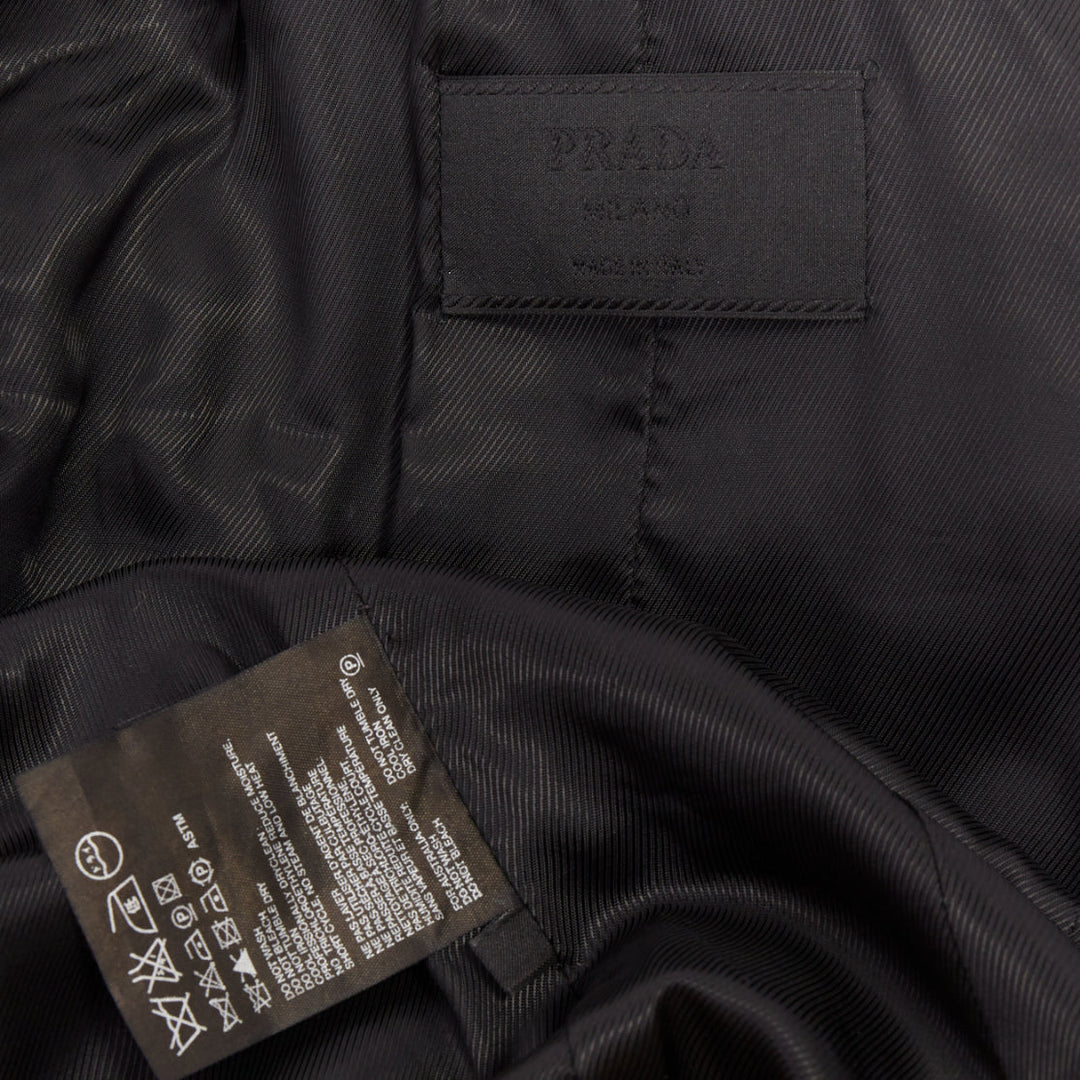 PRADA 1999 Vintage minimal technical single breasted belted trench coat IT42 M