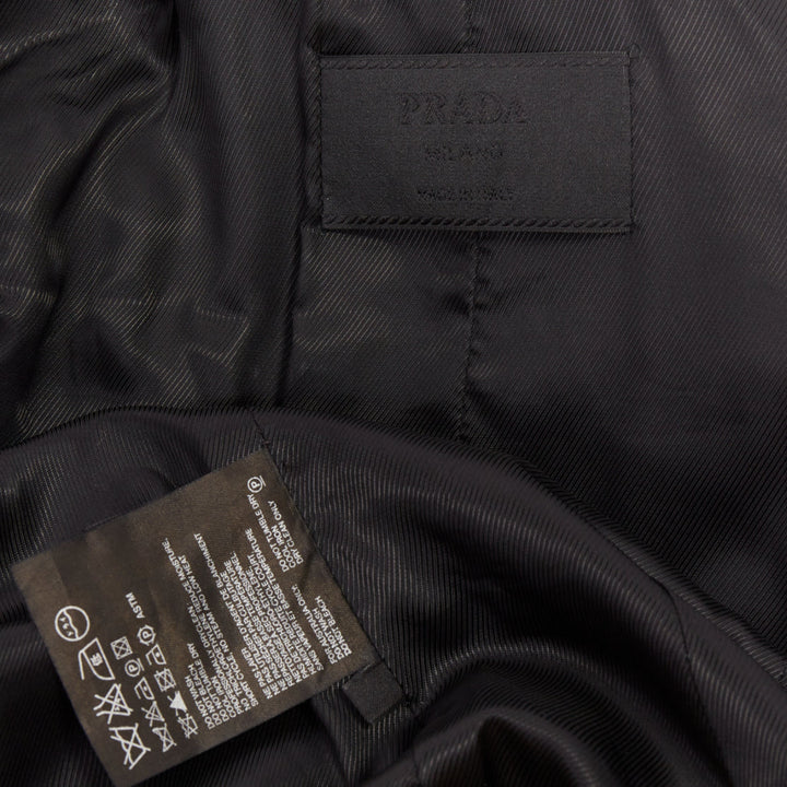 PRADA 1999 Vintage minimal technical single breasted belted trench coat IT42 M