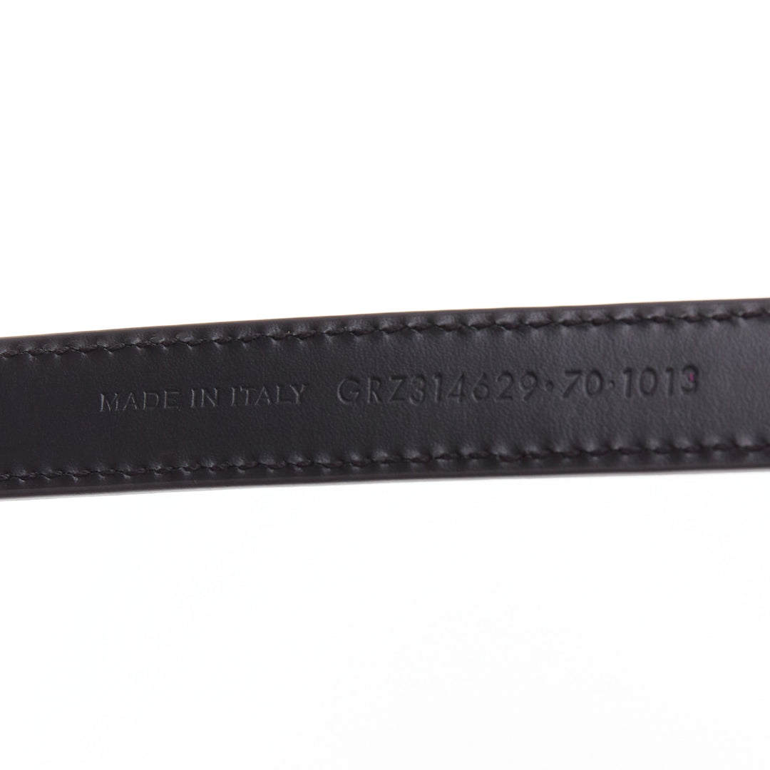 SAINT LAURENT Trois Passants black leather gold 3 loop buckle skinny belt