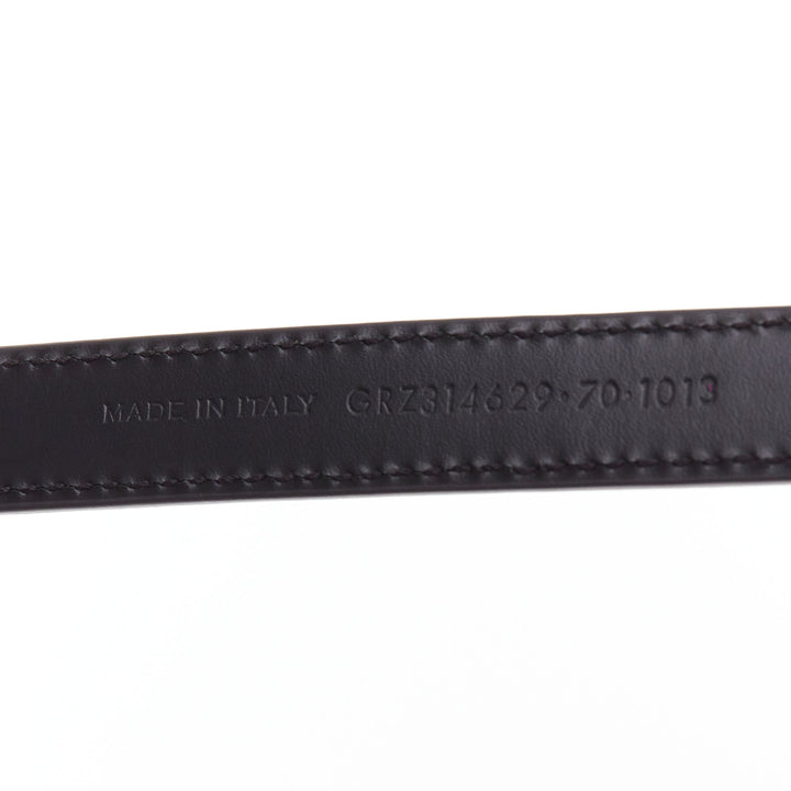 SAINT LAURENT Trois Passants black leather gold 3 loop buckle skinny belt
